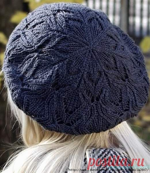 Тeплые береты спицaми