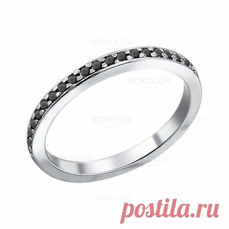 Серебряное кольцо с чёрными фианитами от SOKOLOV
790 руб