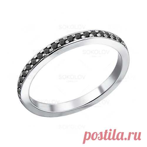 Серебряное кольцо с чёрными фианитами от SOKOLOV
790 руб