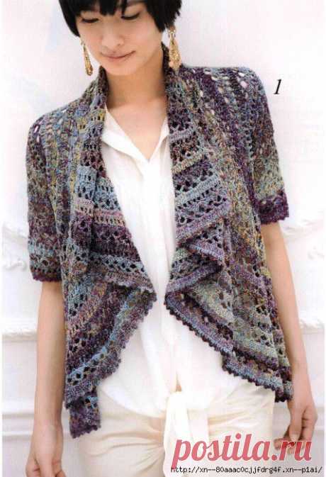 Жакет из меланжевой пряжи