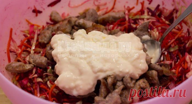Салат из белокочанной капусты - Не верю (свекла, морковка, жареное мясо) - рецепт с пошаговыми фото | Все Блюда