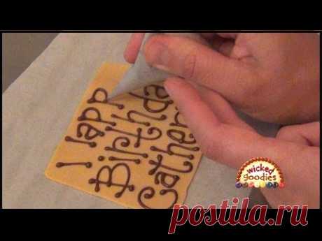 Chocolate Cake Writing How To by Wicked Goodies