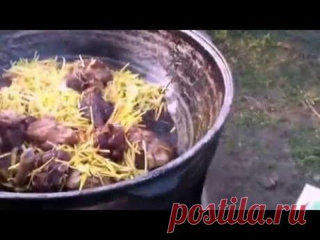 Настоящий узбекский плов на большое количество людей!