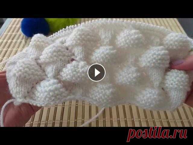 Узор очень рельефный  МОРОЖЕНОЕ. Вязание спицами. Красивый и очень рельефный узор спицами. Он очень похож на мороженое в рожке, поэтому так и называется. Подойдет для разных изделий, особенно для детс...
