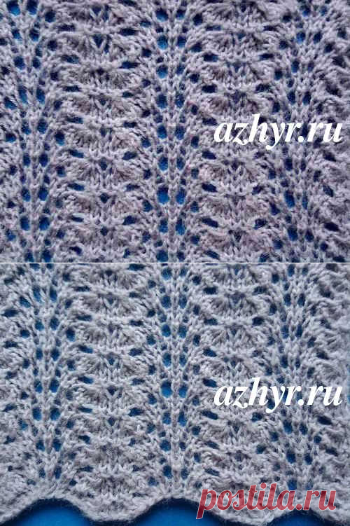 Волнистый узор спицами с описанием | АЖУР - схемы узоров