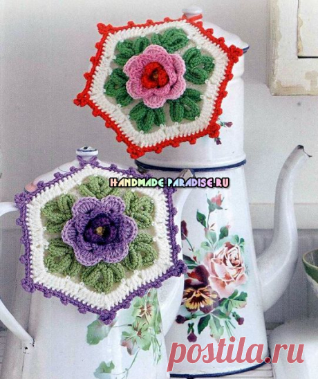 Самые красивые прихватки с розами крючком - Handmade-Paradise