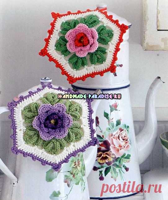 Самые красивые прихватки с розами крючком - Handmade-Paradise