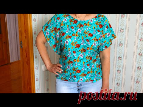 Сшила летнюю блузку всего за 225 рублей по выкройке 70-х годов. Этот фасон опять в моде