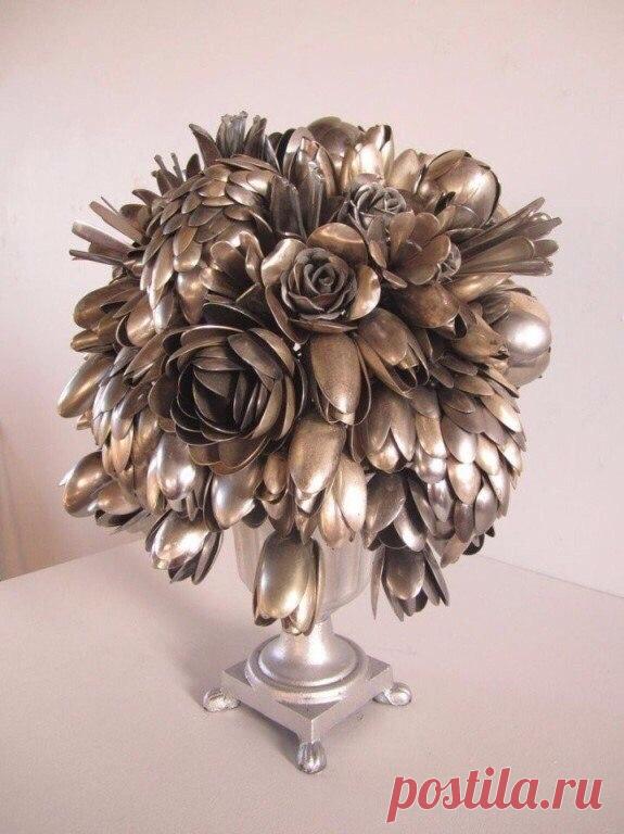 Букеты из одноразовых ложек — DIYIdeas