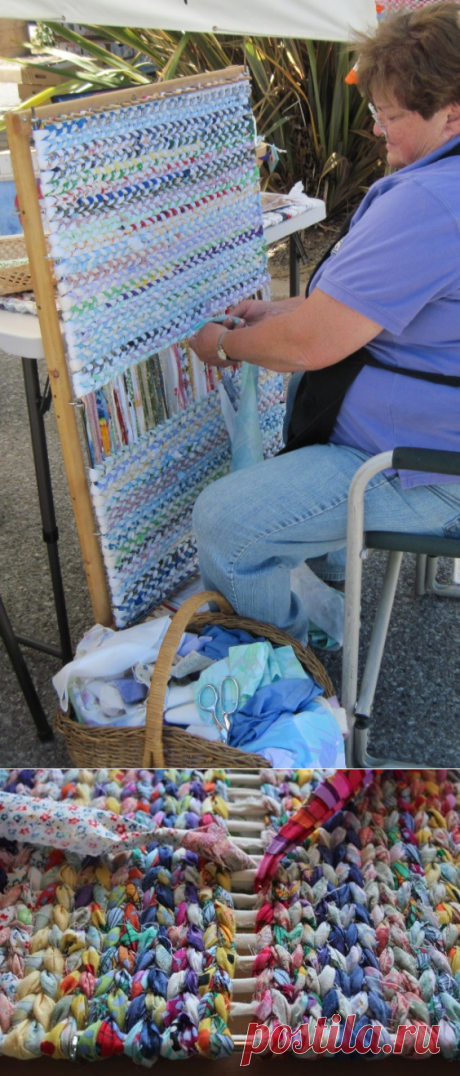 Коврик из полосок текстиля