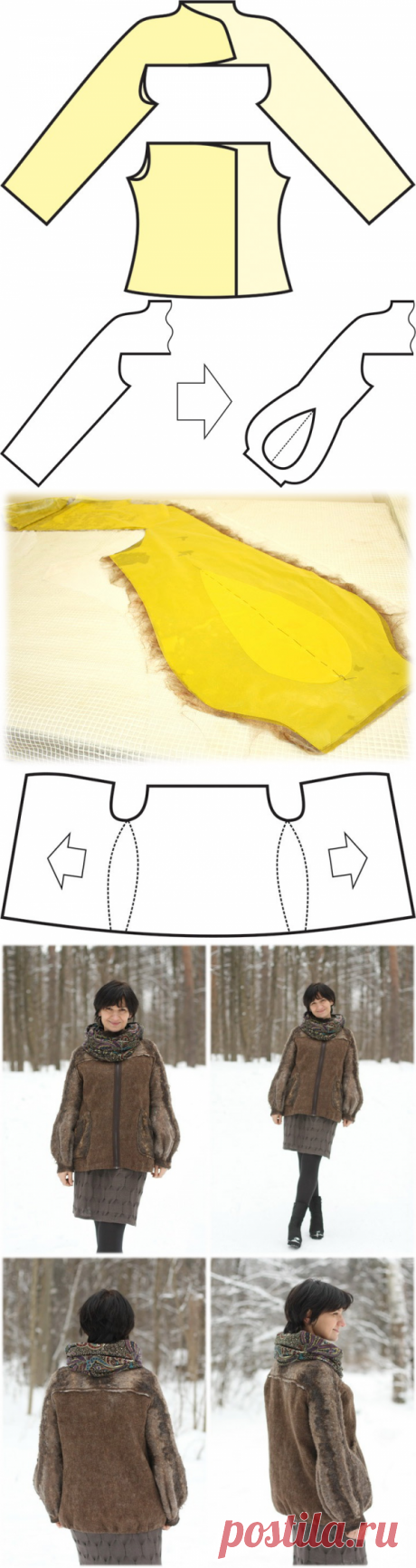 От простого к сложному: валяем жакет с кокеткой и объемными элементами - Ярмарка Мастеров - ручная работа, handmade