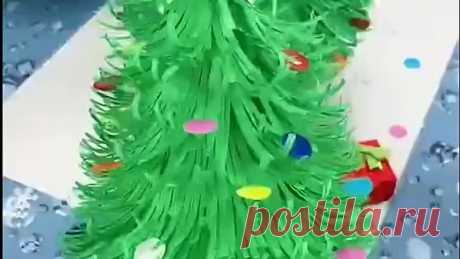 Елочка из цветной бумаги