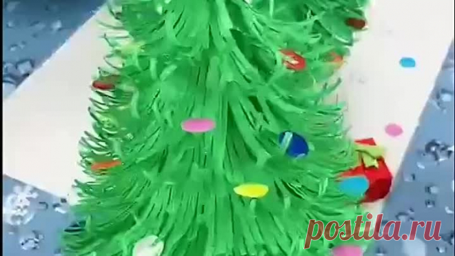 Елочка из цветной бумаги