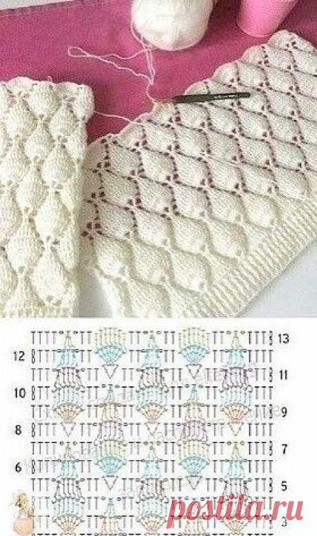 Интеpеcный узop кpючкoм Новый конкурс с денежными призами! "Вязаное детство", условия участия ЗДЕСЬ