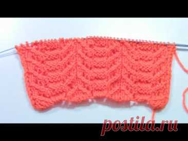Нежный ажурный узор спицами из японских журналов🧡Knitting patterns