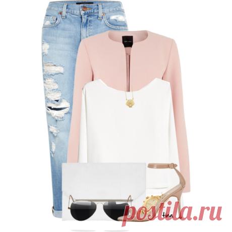 Pink Blazer & Boyfriend Jeans - Polyvore