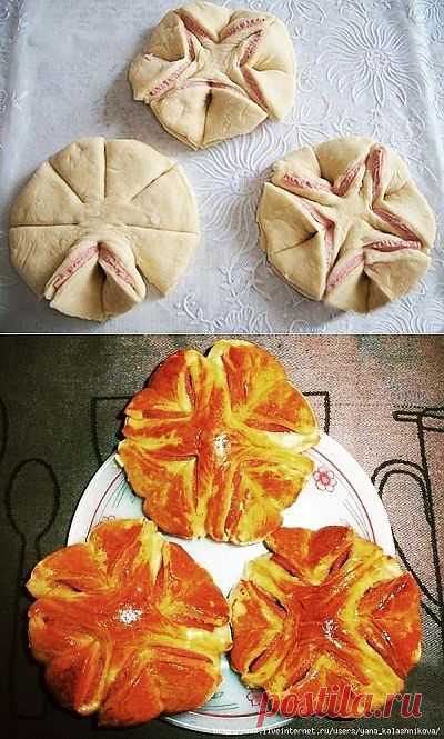 Колбасные цветочки (Очень просто и вкусно!).