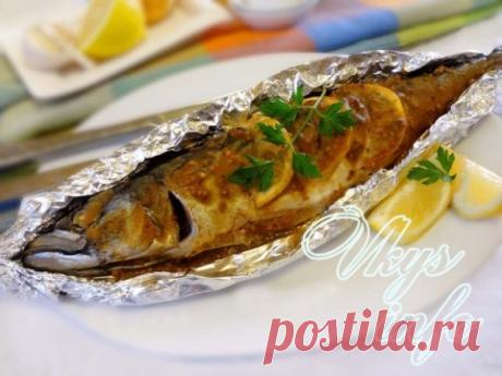 Запеченная скумбрия в горчичном соусе