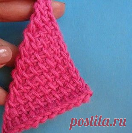 Убавление петель в конце ряда, тунисское вязание