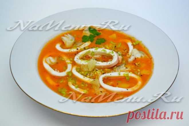 Рыбный крем-суп с кальмарами