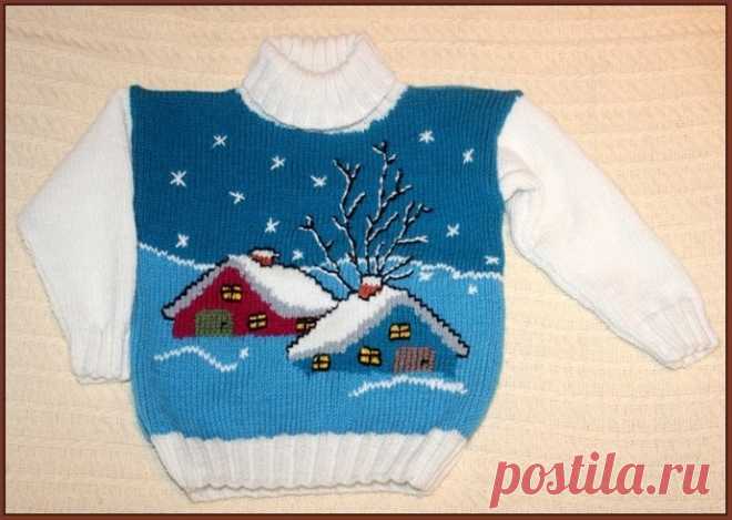 Свитер с домиками