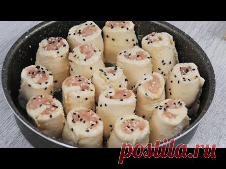 Слоеный пирог с фаршем. Простая выпечка из готового слоеного теста