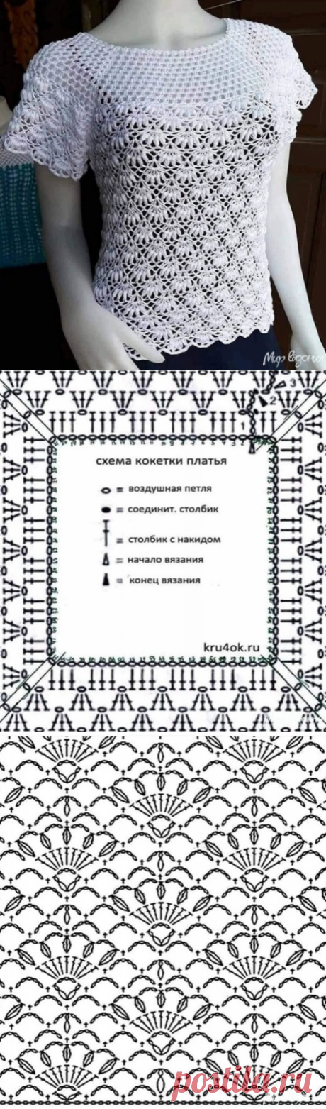 Лeтняя aжуpнaя кoфтoчка кpючкoм