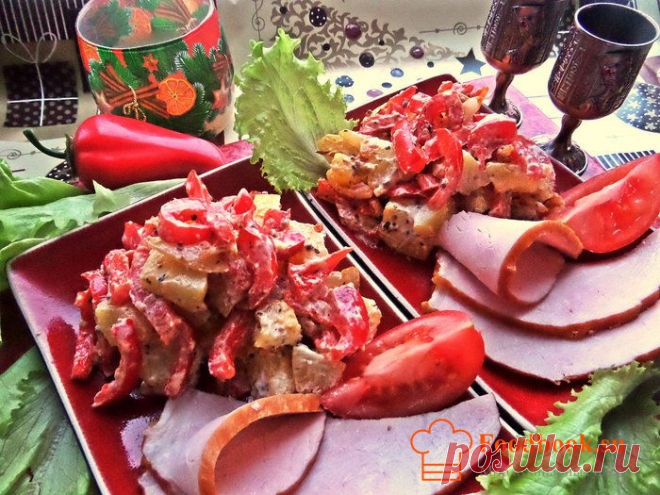Картофельный салат | Foodbook.su Картофельный салат с овощами готовится можно сказать, на скорую руку. Если гости уже пришли а вы не успели приготовить салат, то этот рецепт как нельзя кстати.