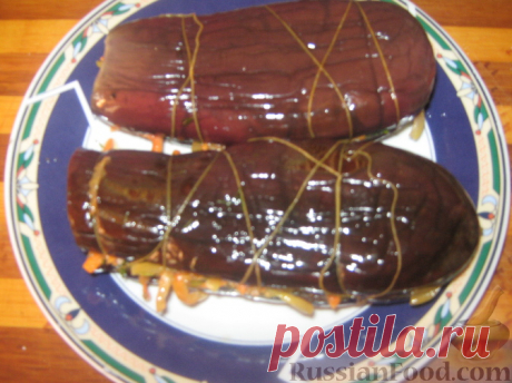 Рецепт: Баклажаны, фаршированные овощами на RussianFood.com
