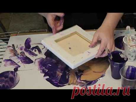 (15) Dip Technique with Purple Acrylic Pour