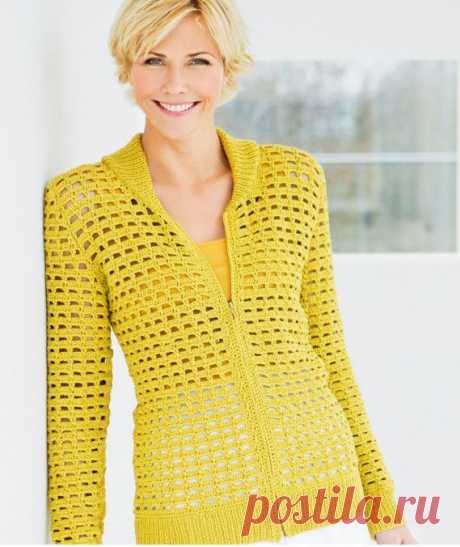 З интересных жакета крючком простыми узорами + видео