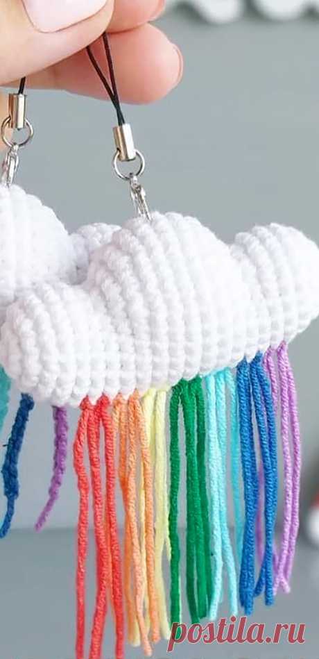 PDF Радужное облачко крючком. FREE crochet pattern; Аmigurumi doll patterns. Амигуруми схемы и описания на русском. Вязаные игрушки и поделки своими руками  #amimore - облако, облачко.