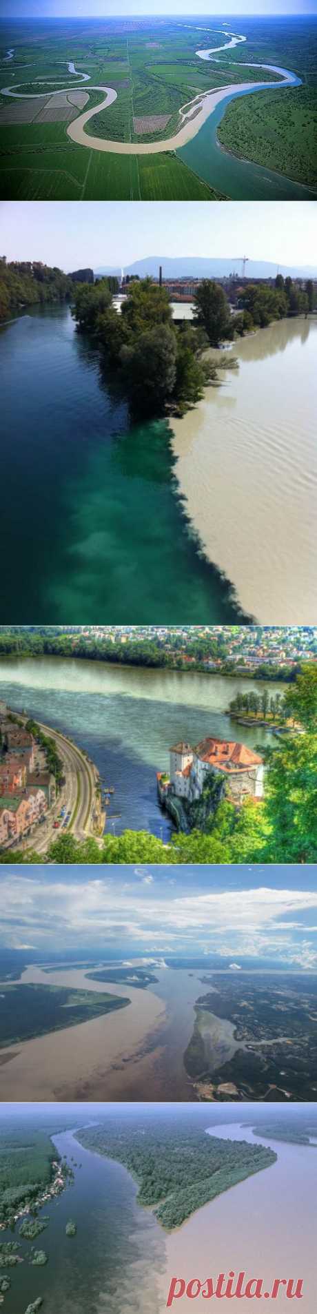 10 Stunning colliding Rivers around the world | Coolplaces. WhereCoolThingsHappen. Слияние рек.