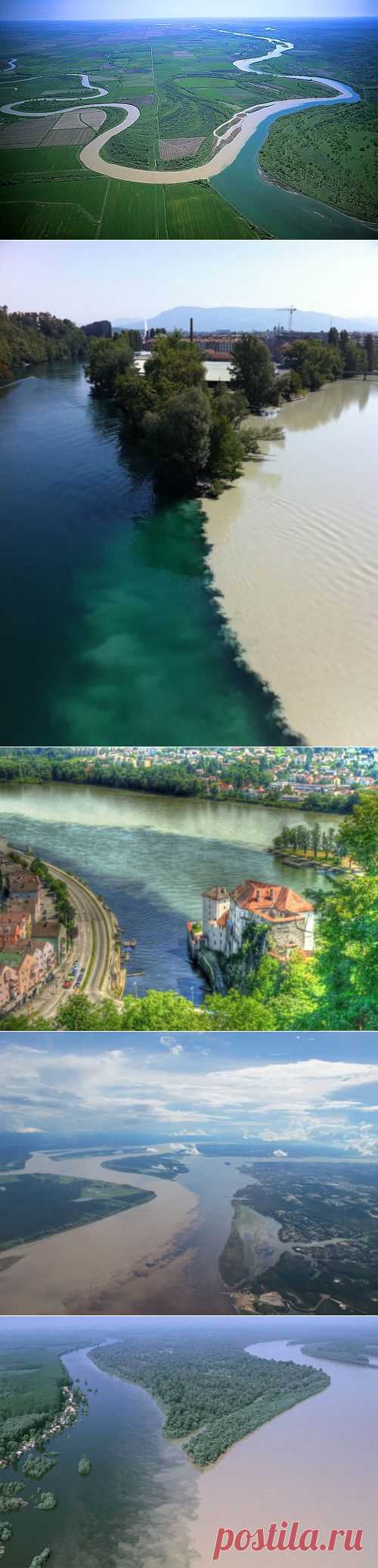 10 Stunning colliding Rivers around the world | Coolplaces. WhereCoolThingsHappen. Слияние рек.