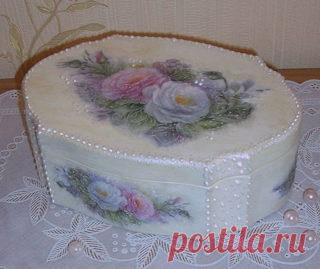 Свадебная шкатулка &quot;Розы и жемчуга&quot;. МК - Умелые руки