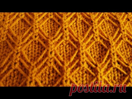 КРАСИВЫЙ и простой узор спицами. Схема.