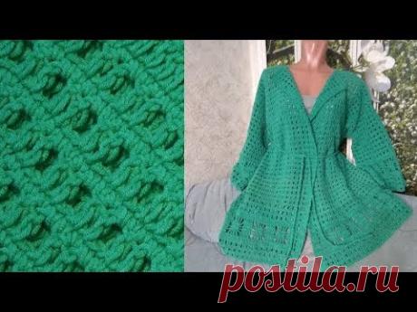 Вяжем длинный кардиган крючком