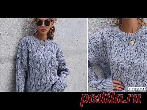 Шикарный джемпер с необычными косами с полупотентной резинкой. Для образца пряжа Alize BABY WOOL в 50г-175м в два сложения.Состав : 40%- шерсть,40%- акрил,20%- бамбук.Спицы № 3мм.