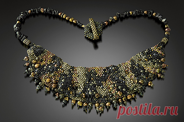 Sculptural Bib Necklace by Julie Powell (Beaded Necklace) | Artful Home