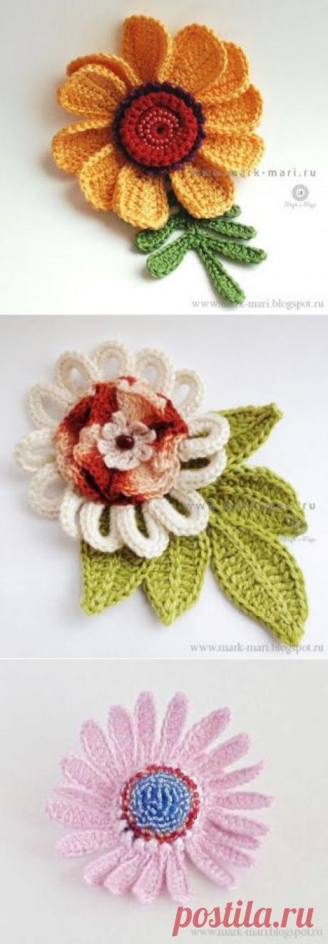 Вязаные цветочки от Mark-Mari