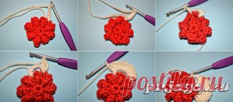 Вязаный цветок - мотив «Тропический восторг»