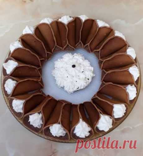 💥Рецепта;2-яйца,2с.л.-захар,2ч.ч.-пр.мляко,2с.л.-олио,2с.л.како,1п.-ванилия,1п.-бакпулвер,2ч.ч.-брашно; за крема течна сметана.