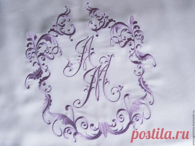 Купить Постельное белье с вышивкой 1803 Свадебный вензель - постельное белье, постельные принадлежности