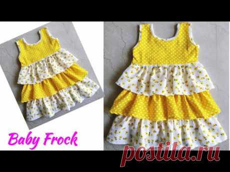 Baby Frock/Layer Baby Frock Easy Cutting and Stitching| Layer Frill Baby Frock Cutting and Stitching