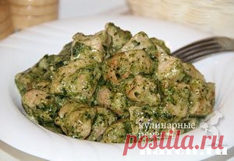 Свинина в шпинатном соусе | Харч.ру - рецепты для любителей вкусно поесть
