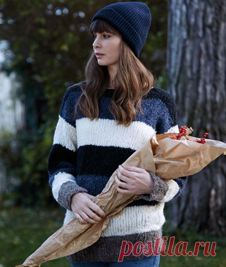 Пуловер широкими полосами спицами – 5 схем с описанием, видео - Пошивчик одежды Модные новиночки в виде пуловеров, связанных широкими полосами, подготовили для вас. Сразу поделимся секретом, что такие модели сейчас набирают популярность,
