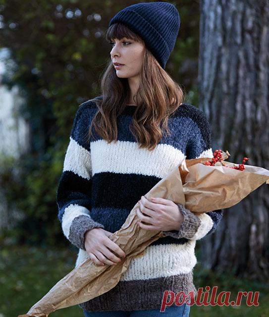 Пуловер широкими полосами спицами – 5 схем с описанием, видео - Пошивчик одежды Модные новиночки в виде пуловеров, связанных широкими полосами, подготовили для вас. Сразу поделимся секретом, что такие модели сейчас набирают популярность,