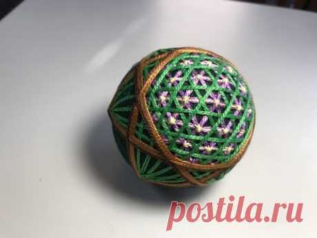 Temari Ball(1).Темари"Корзина с цветами" 1 часть(разметка) МК.