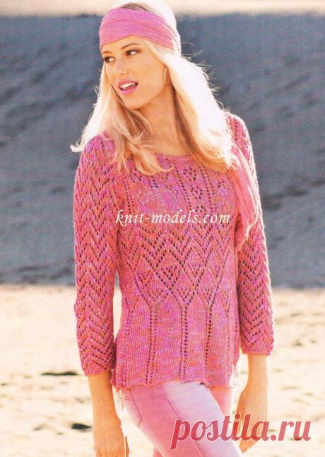 Узорчатый меланжевый пуловер