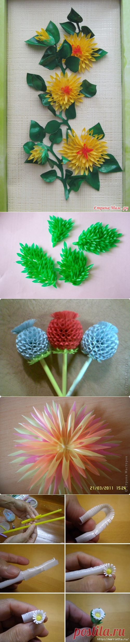 Цветы из коктейльных трубочек - очень просто! (мастер-класс и идеи) » Женский Мир